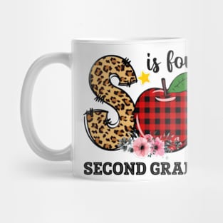 S Is For Second Grade Teacher Leopard Back To School Mug